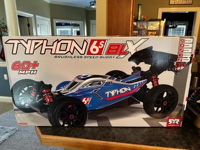 Arrma Typhon 6s Blx Brushless 4wd Electric RC Car Buggy Blue - Image 1 of 4