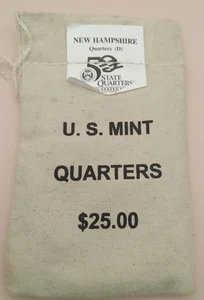 Bag US mint State Quarters $25.00 100 Quarters New Hampshire Quarters YY490-29 - Picture 1 of 3