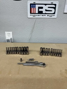 USA Craftsman 47 pc 1/4"dr 6pt SAE & Metric deep & shallow socket set w/Ratchet - Bild 1 von 8
