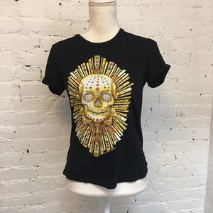 Alexander McQueen Jeweled Skull t shirt black size 42 - Picture 1 of 7