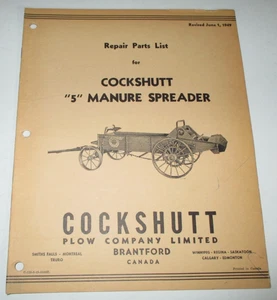 Cockshutt 5 Manure Spreader Parts Catalog Manual Book ORIGINAL! 6-49 - Picture 1 of 3