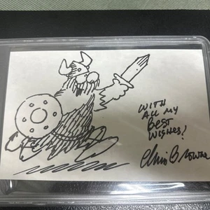 Chris Browne Signed/Insc Index Card Cartoonist "Hagar the Horrible" PSA RARE!! - Bild 1 von 4