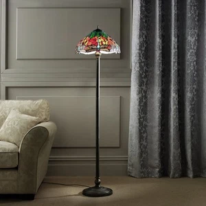 Tall Floor Lamp Tiffany Style Stained Glass Shade 150 cm Multi Colour Stunning - Picture 1 of 7