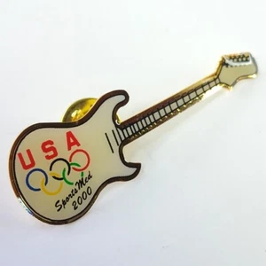 Sports Med Vtg Rare Guitar 2000 Sydney Olympic Games Pin Badge Media Retro USA - Picture 1 of 8