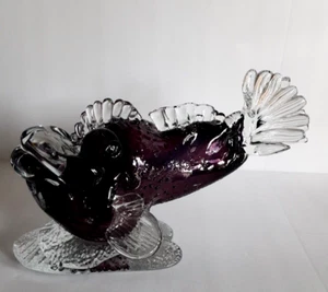 Peter Patterson Art Glass Purple Fish 1993 - Picture 1 of 10