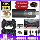 HD Android TV Game Stick Box 128G 40000+ Games Console w/2*Wireless Controller