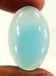 34.50 Ct Natural Blue Chalcedony Loose Gemstone Stone Cab Wire Wrap Stone- 11042 - Picture 1 of 2