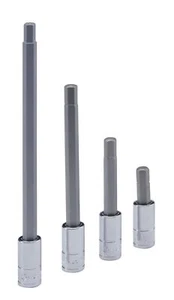 Genius Tools 1/4" Dr. 1/8" Hex Bit Socket, 140mmL - 208+3608 - Picture 1 of 1