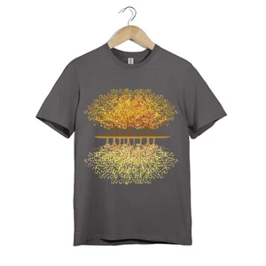 Abstract Tree Reflection TShirt Nature Art Unisex Tee Fall Colors Forest Graphic - Picture 1 of 20