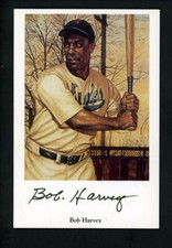Bob Harvey SIGNED Negro League Ron Lewis Photo Postcard Autographed