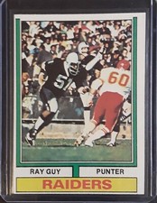 1974 Topps Ray Guy Rookie #219 football card Oakland Raiders