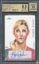 2015 LEAF MASTERWORKS SKETCH JENNIE FINCH AUTO #JF 1 OF 1 BECKETT 9.5 (004)