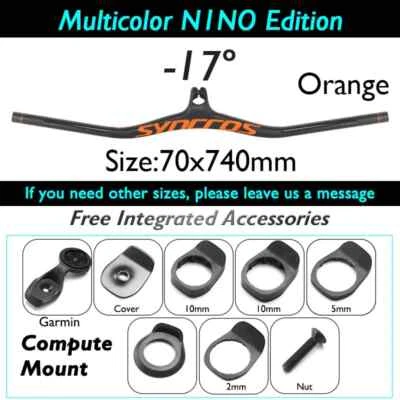 70*740mm Full Carbon Mountain Bike Integrated Handlebar Stem -8 -17 -25 Degree - Image 1 of 4