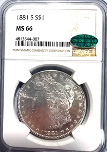 1881 S Morgan Silver Dollar MS 66 NGC CAC! Striking Coin! - Picture 1 of 4