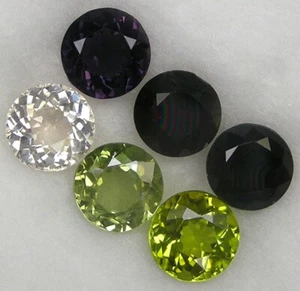 DELIGHTFUL SET! 2.50ct.Ultra Multi Mixed Color Tourmaline Mozambique RND/4.5mm. - Picture 1 of 4