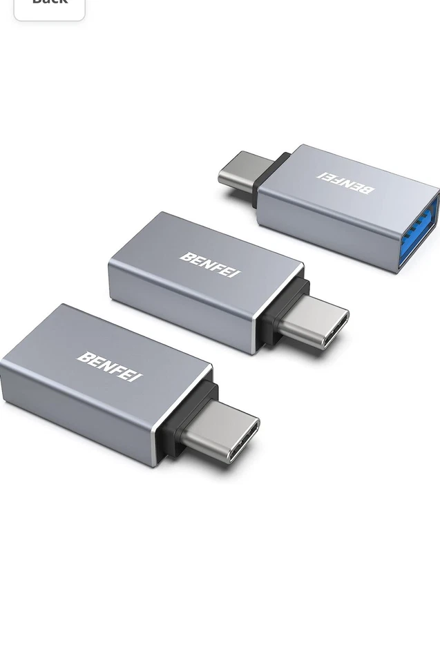 Адаптер BENFEI USB C на USB 3.0, совместимый с адаптером USB C на A штекерный-гнездовой упаковка 3 шт. - Изображение 1 из 4