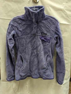 Patagonia Sweater Medium Purple Snap T Re-Tool Fleece Polartech Womens - Picture 1 of 14