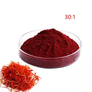 Extracto de azafrán 30:1 crocetina en polvo hierbas chinas en polvo 100 g ~ 500 g puro natural - Imagen 1 de 2