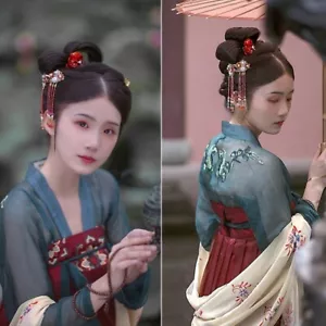 Bordado Hanfu Mujer Ropa Estilo Antiguo Vestido Hada Disfraz Danza Folclórica - Imagen 1 de 7
