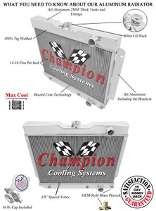 4 Row Advanced Champion Radiator for 1965 Chevrolet Bel Air - Imagen 1 de 7