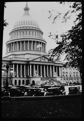 Magic Lantern Slide WASHINGTON CARS OUTSIDE THE CAPITOL NO3 C1920 PHOTO USA - Bild 1 von 2