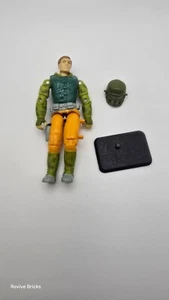 Vintage 1990 Hasrbo G.I. Joe Capt Grid Iron 3.75" Action Figure W/ Helmet & Base - Picture 1 of 6