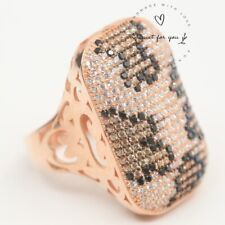 Special Handmade Jaguar Design Rose Gold Sterling Silver Ring