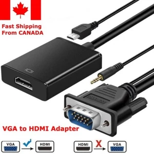 Cable adaptador VGA a HDMI macho a hembra convertidor de audio y video para computadora - Imagen 1 de 7