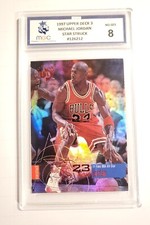 MICHAEL JORDAN 1997 UPPER DECK 3 STAR STRUCK BASKETBALL CARD MGC GRADED 8