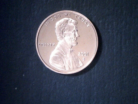 2001 S PROOF LINCOLN MEMORIAL CENT PENNY "Free Shipping" Cover