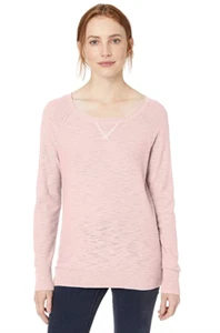 Daily Ritual Women Lightweight Open Crewneck Raglan Pullover Sweater Pink Small  - Bild 1 von 3