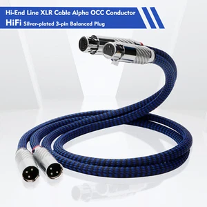 Hi-End Line XLR Cable Alpha OCC Conductor HiFi Silver-plated 3-pin Balanced Plug - Picture 1 of 9