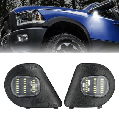 For 2010-19 Dodge Ram 1500 2500 3500 4500 Pair Mirror Puddle Lights 24LED Lamps - Image 1 of 4