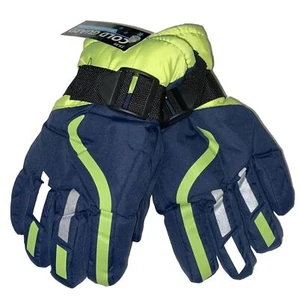 Ski Gloves Cold Guard Sizes L Boys Children's 4-16 Black&Green New Free Shipping - Picture 1 of 2