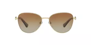 BVLGARI Sunglass BV 6097KB 2041T5 Polarized Pale Gold Plated/Gradient Brown 57mm - Picture 1 of 3