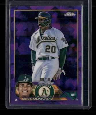 2023 Topps Chrome Sapphire Edition #296 Cristian Pache Purple 09/10 BG - Image 1 of 2