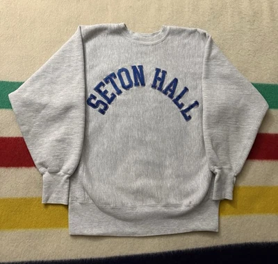 Vintage 90s 1:1 Seton Hall Pirates Embroidered Champion Reverse Weave Crewneck - Image 1 of 4