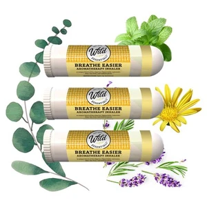Wild Essentials 3 Pack of Breathe Easier Aromatherapy Nasal Inhalers Made wit... - Picture 1 of 9