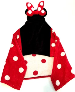 Pottery Barn Kids Minnie Mouse Hooded Baby Bath Wrap Towel Baby Size 23"x34" - Picture 1 of 10
