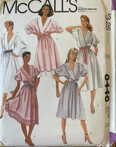 VESTIDO Pullover Romántico Cuello en V Años 80 McCall's 8446 patrón de costura 14 b36 SIN CORTAR - Imagen 1 de 2