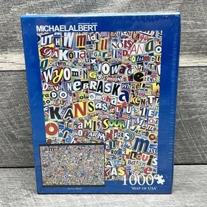 Puzzle Michael Albert “Mapa de Estados Unidos” 1000 Piezas Andrews Blaine NUEVO 27” X 20” - Imagen 1 de 4