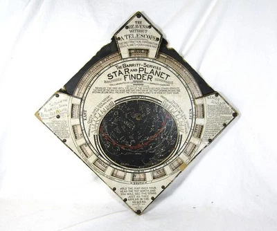 Антикварная карта небесного искателя звезд и планет Barritt Serviss 1906 г. - Изображение 1 из 4