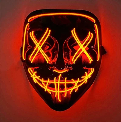 Leuchtende Maske Killer LED Scary Mask Murder Halloween Karneval - Bild 1 von 4