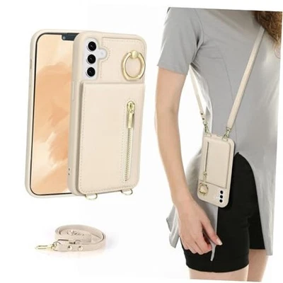 Crossbody Wallet Case for Samsung Galaxy Galaxy S25+/S25 Plus (6.7") Beige - Image 1 of 4