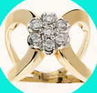 Bague ouverte 50 ct Diamond Cluster 14K YG 8,3GM taille 5 1/4