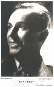 Hans Holt Original Signature On Card No. 8508 E