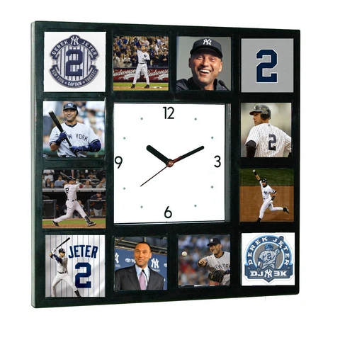 New York Yankees Derek Jeter Clock with 12 pictures Cover