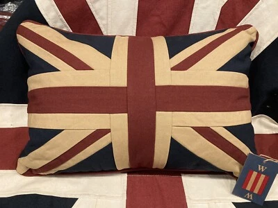Union Jack / Uk Tapestry Cushion By Woven Magic (12x18in Tea Dyed ) - Image 1 of 4