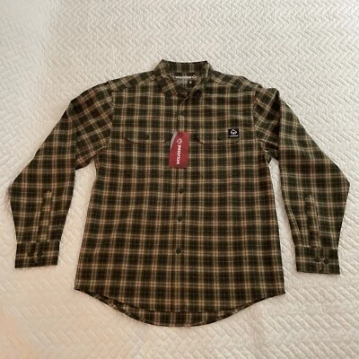 Camisa Wolverine a Cuadros Manga Larga Con Botones Para Hombre Mediana Beige Oliva Nueva Con Etiquetas Foto 1 de 4