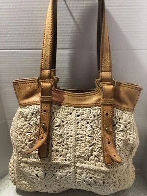 Bolso de Hombro Lucky Brand Tejido Macramé XL Hobo Boho Color Tejido Natural Foto 1 de 4